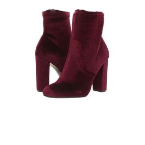 Steve Madden Burgundy Velvet Bootie